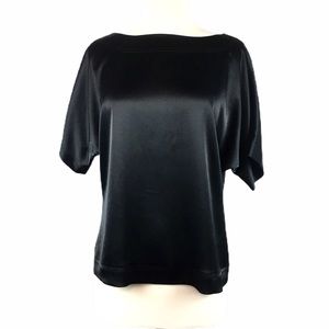 St John Boutiques Liquid Satin Top Black Size P
